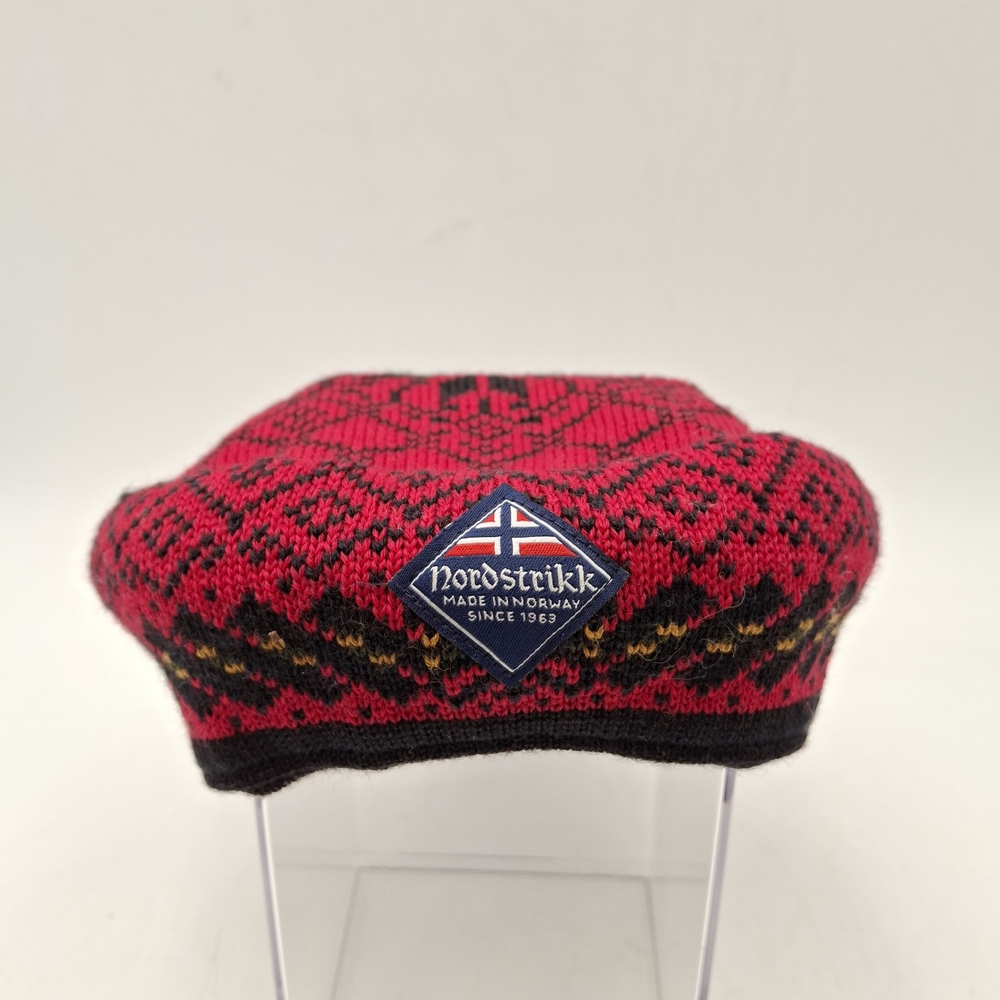 Red and Black Knit Hat by Norstrikk